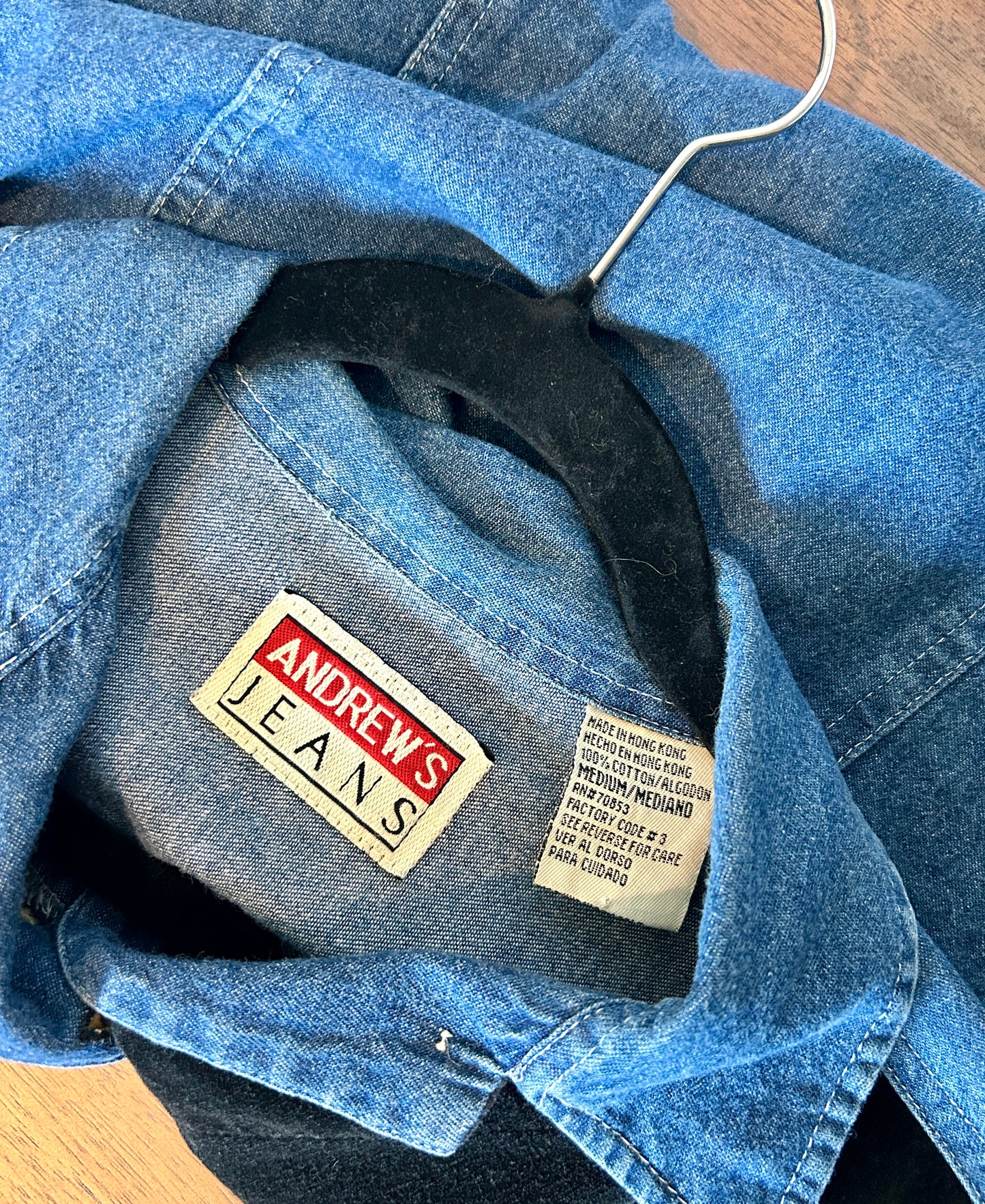 Andrew’s Jeans Denim Embroidered Button Up