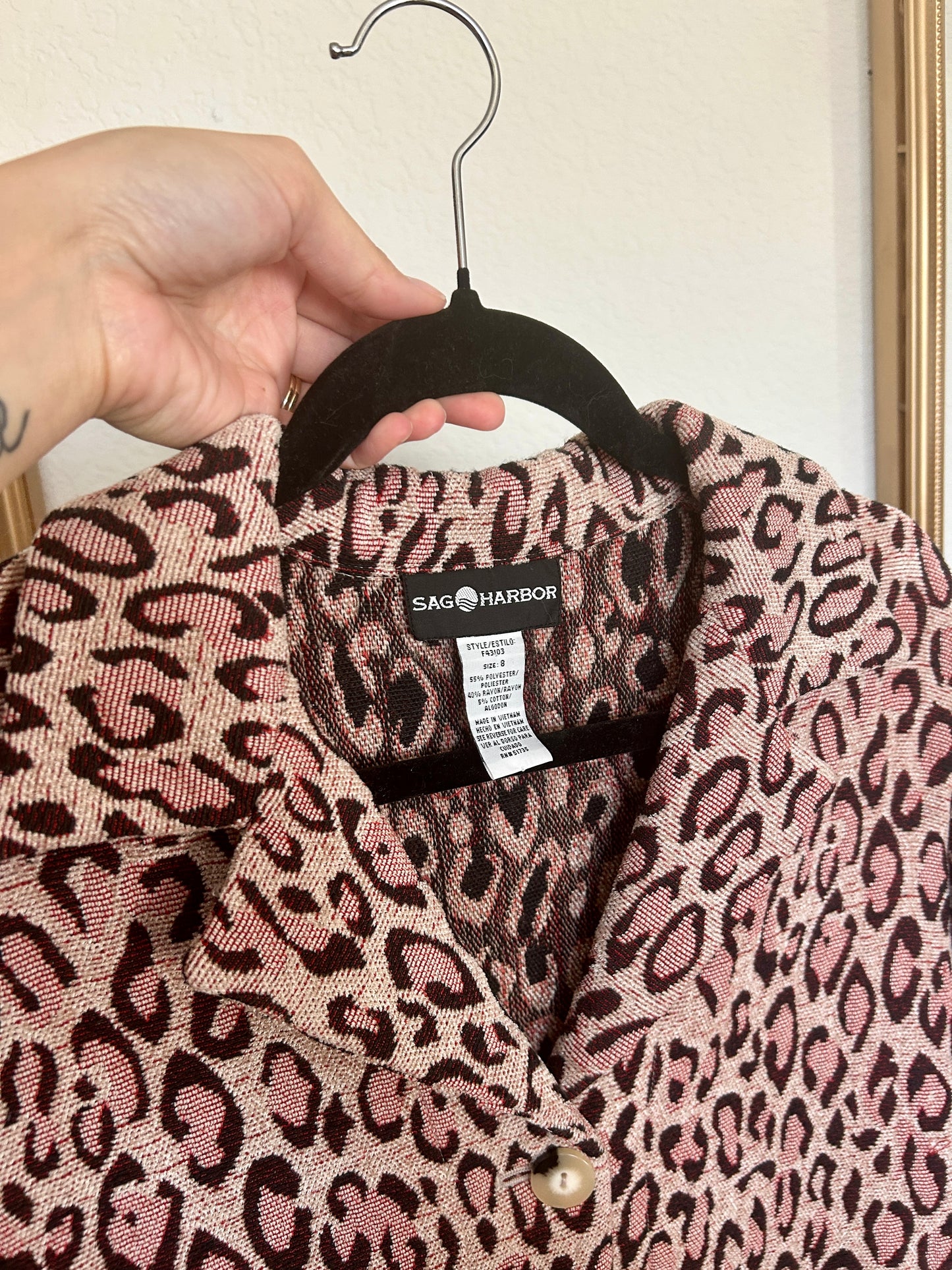 Sag Harbor Pink Leopard Coat (M/L)