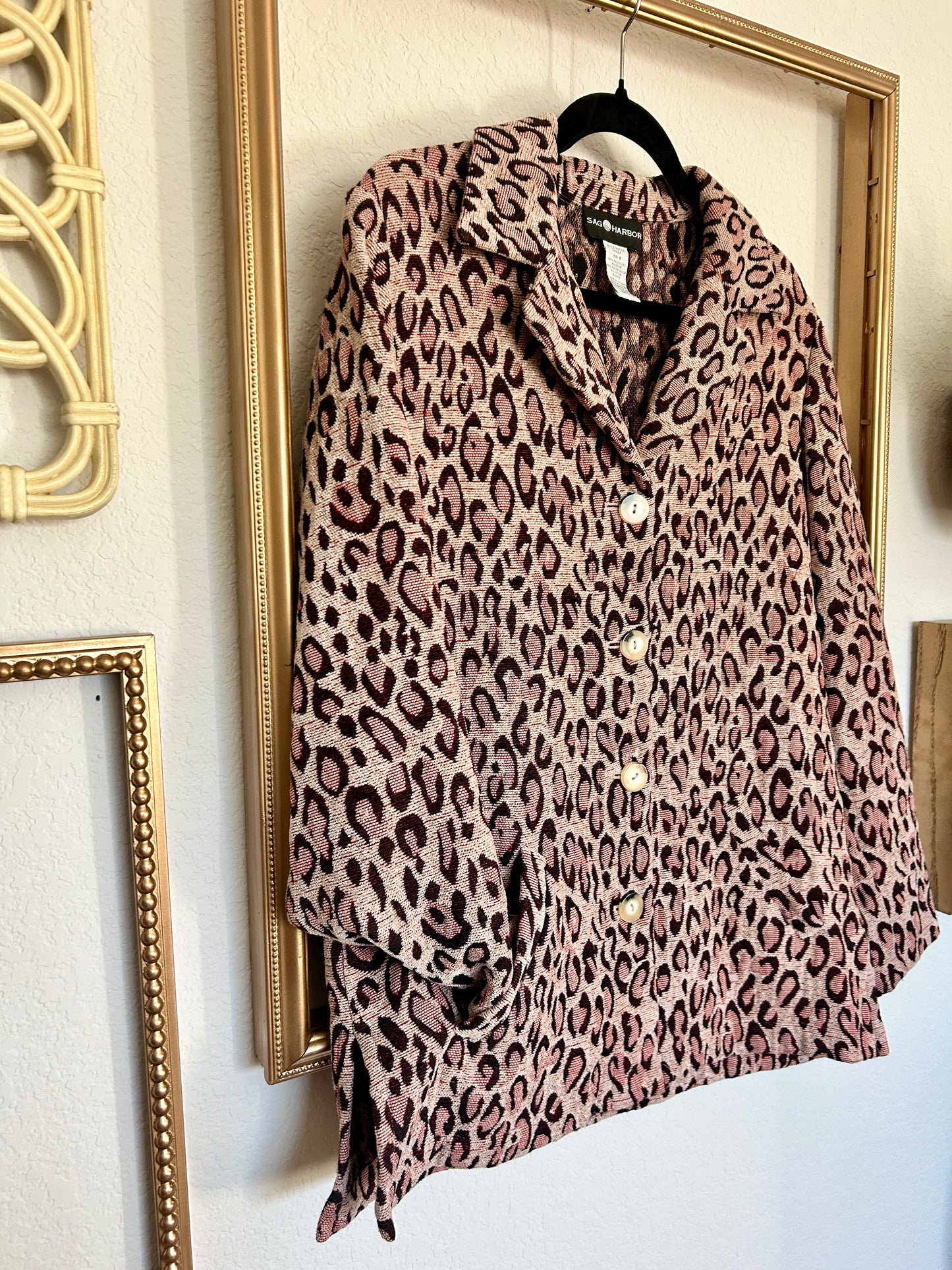 Sag Harbor Pink Leopard Coat (M/L)