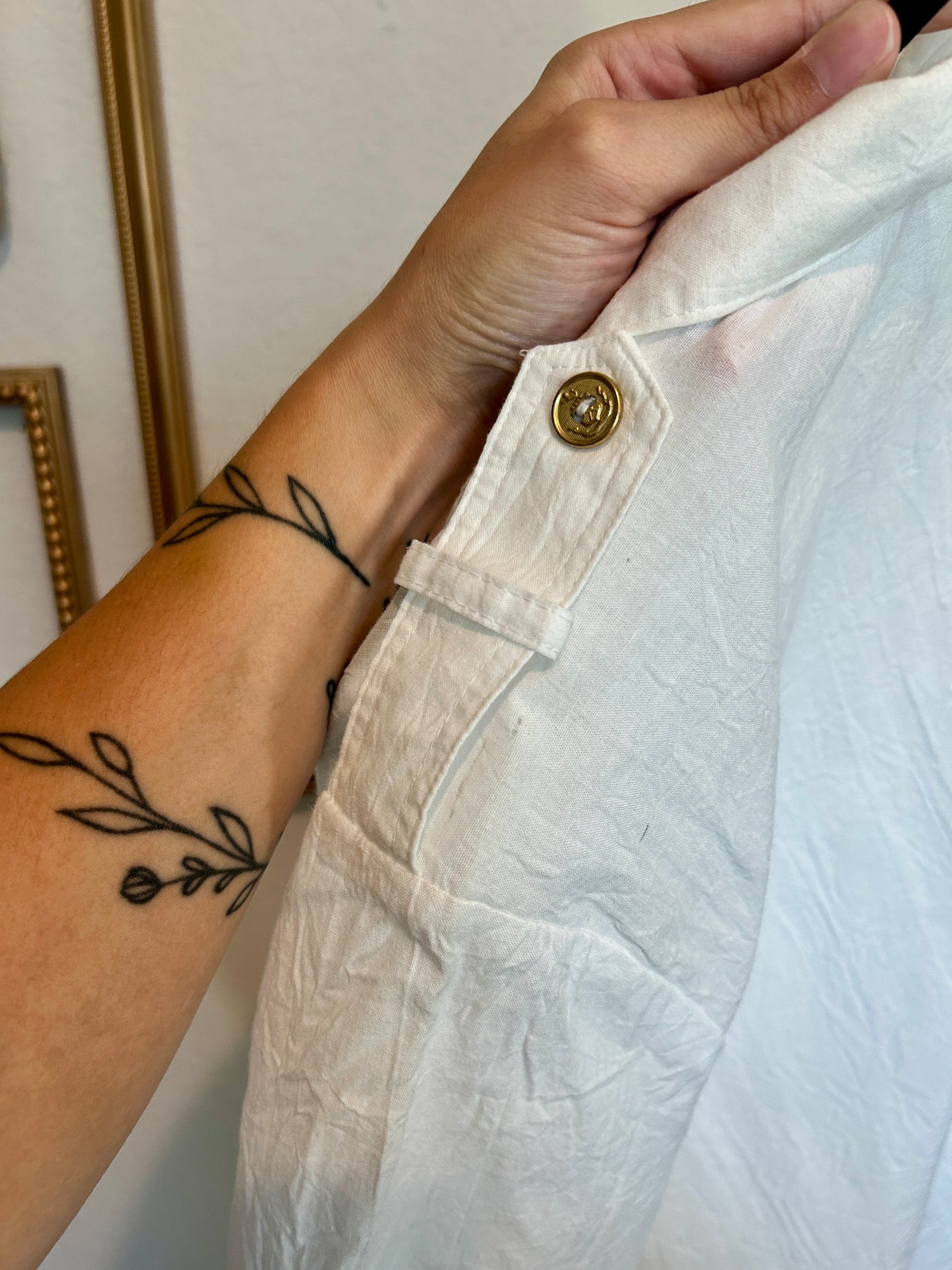 Cabrais Crinkled Camp Collar Button Up (L/XL)