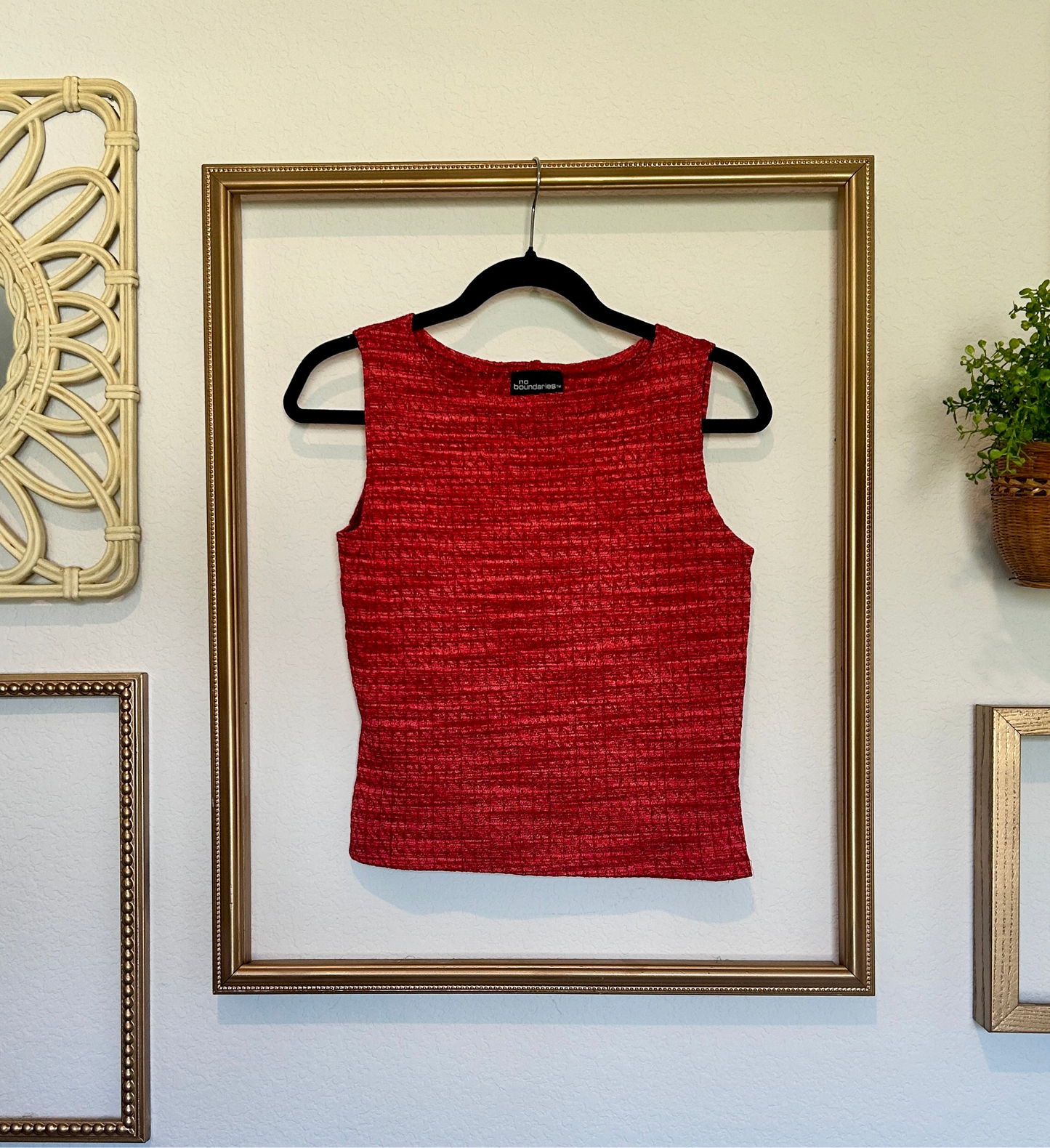 No Boundaries High Neck Jacquard Tank Top (XS-M)