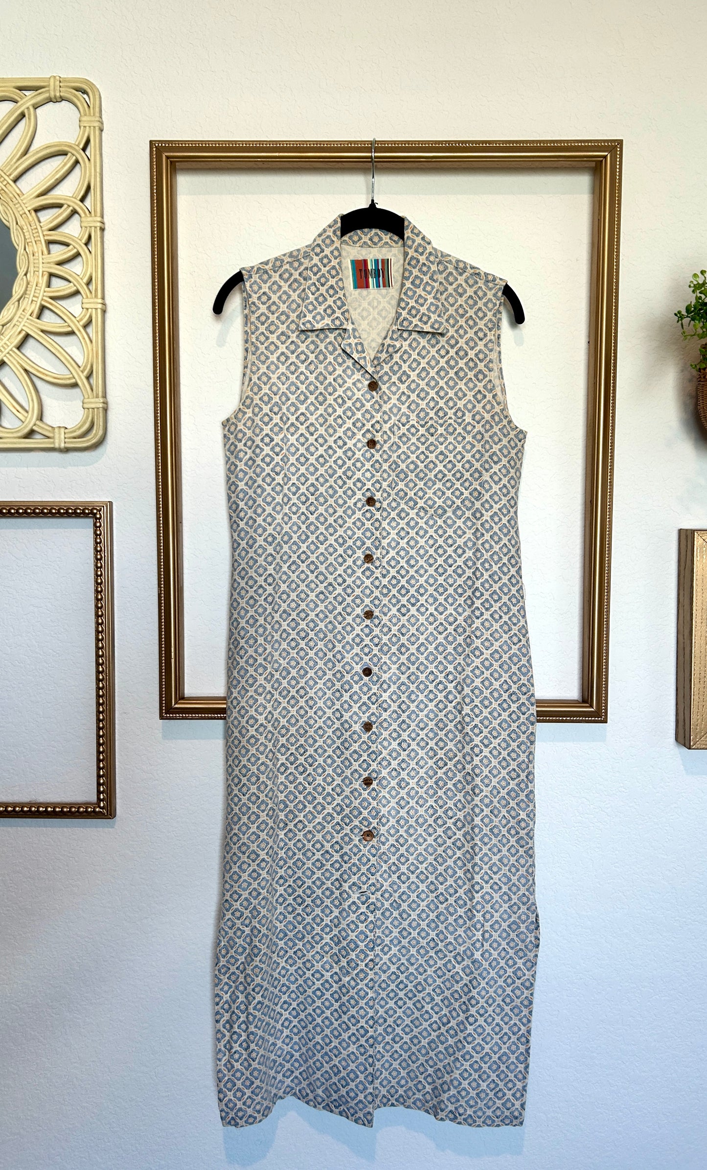 Tomboy Tank Floral Button Midi Dress (S/M)