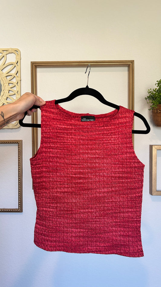 No Boundaries High Neck Jacquard Tank Top (XS-M)