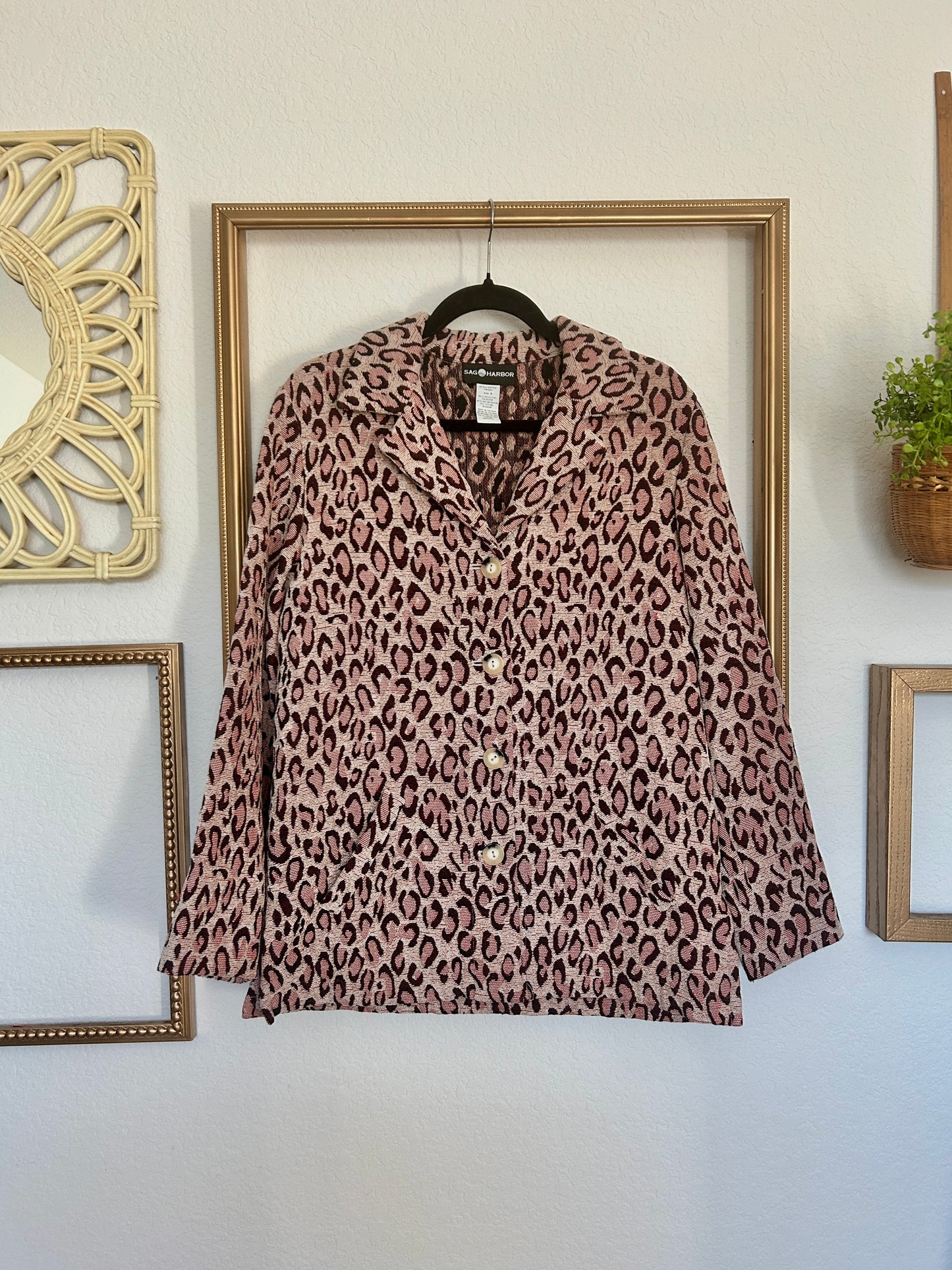Sag Harbor Pink Leopard Coat (M/L)