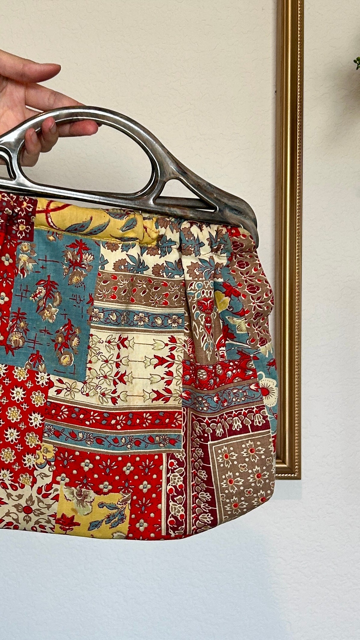 Handmade Clutch with Acrylic Handles