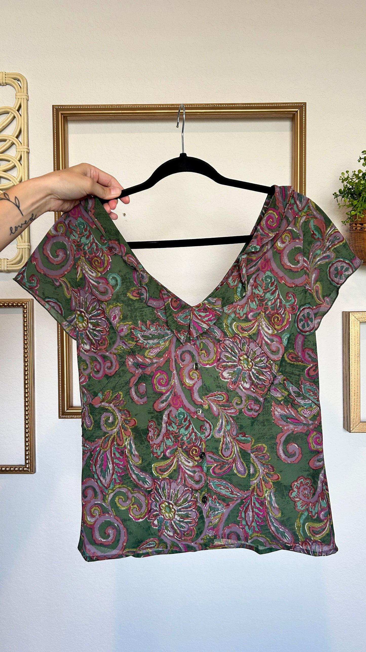 Nine & Co by Ninewest Green Blouse (M/L)