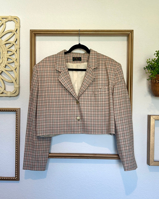 Charter Club Cropped Plaid Blazer (M-XL)