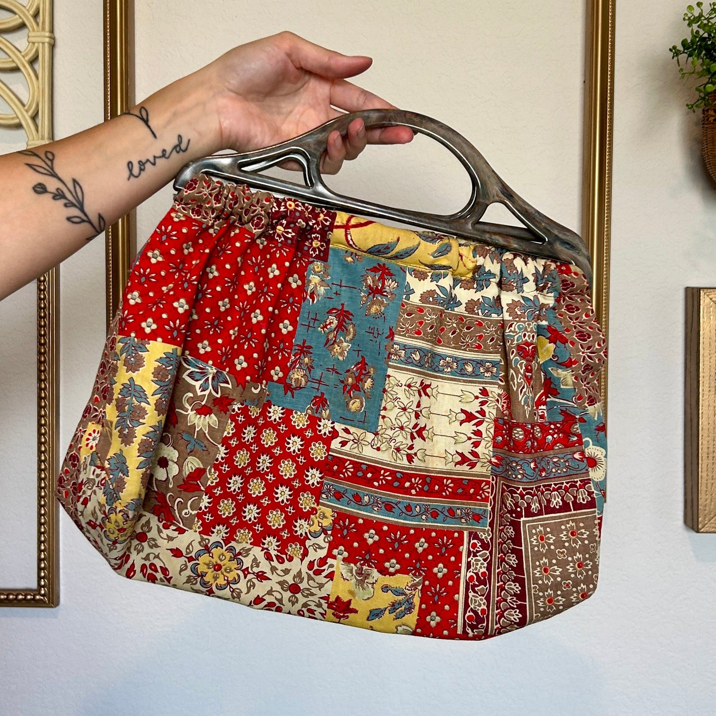 Handmade Clutch with Acrylic Handles